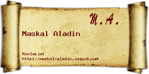 Maskal Aladin névjegykártya